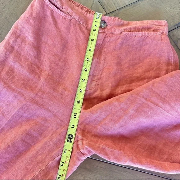 Faherty Sun Strider Linen Pants Wide Leg High Rise Womens Small Red Rock/Orange - Picture 9 of 13